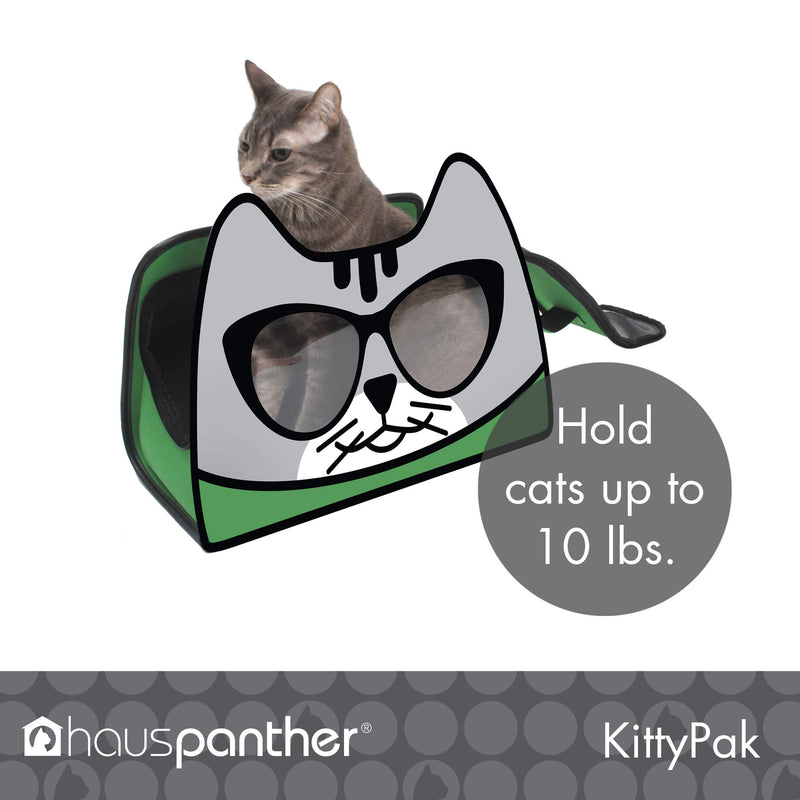 [Australia] - Primetime Petz Hauspanther Kittypak Collapsible Backpack Cat Carrier, Deep Green 