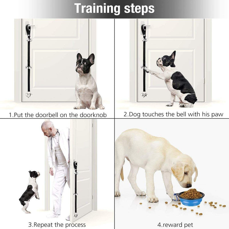 [Australia] - Cilkus 7 Piece Dog Training Set - Dog Training Clicker, Treat Pouch Bag, Housetraining Door Bells, Dog Toys, Dog Bowl.Puppy Supplies Starter Kit for Teaching Commands Blue bag 7 set 