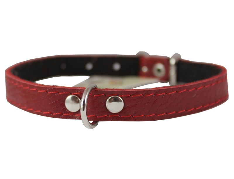 [Australia] - Dogs My Love Genuine Leather Felt Padded Dog Collar X-Small 11" x1/2" Wide Fits 8"-10" Neck, Chihuahua, Puppies 