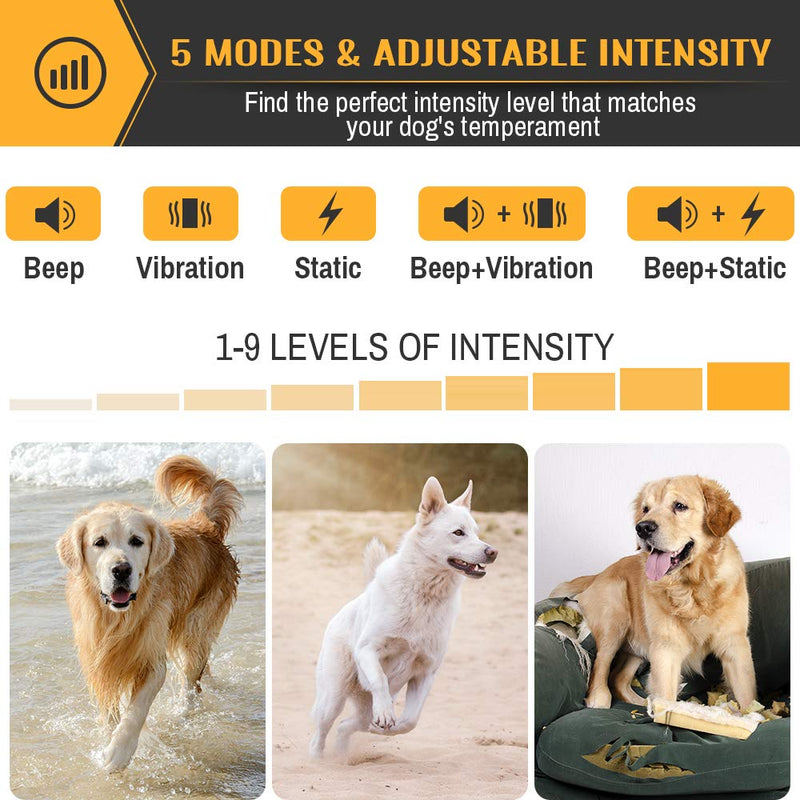 [Australia] - Petrainer Dog Bark Collar PET856 Waterproof No Bark Collar for Dogs with Beep Vibration and No Harm Dog Shock Collar Smart Detection Anti Bark Collars for Small Medium Large Dogs 