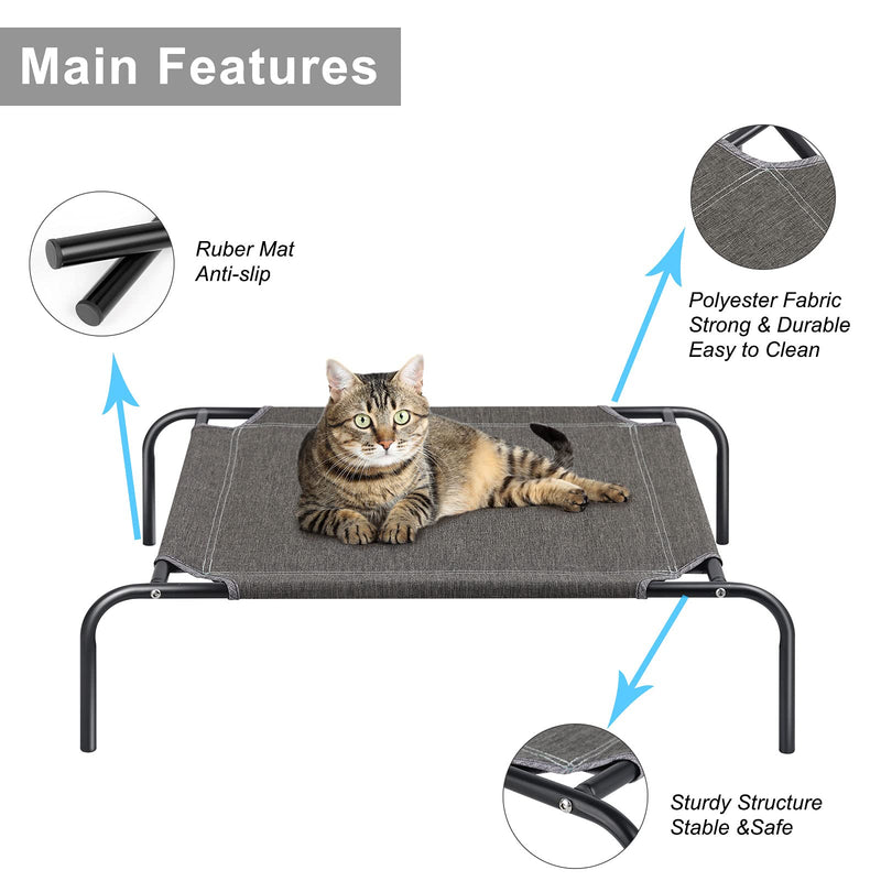 Pet Cot Elevated Dog Bed Portable Raised Pet Bed Durable Indoor & Outdoor Waterproof Dog Crates for Small & Medium Pets, Dark Brown - PawsPlanet Australia