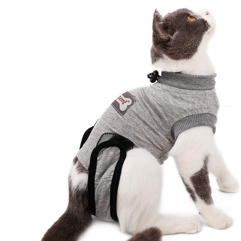 Komate Cat Multifunctional Recovery Suit for After-surgery Abdominal Wounds or Skin Diseases Protect Pet Surgery Shirt Pet E collar Alternative Cotton Cat Shirt (M (Length 40-45cm)) M (Length 40-45cm) - PawsPlanet Australia