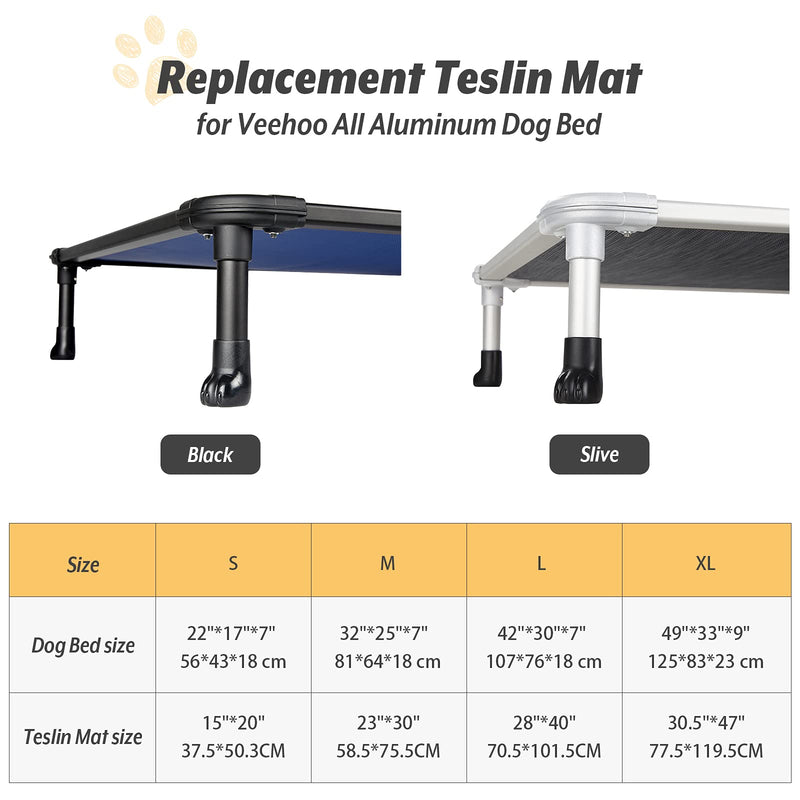 Veehoo Pet Bed Replacement Cover for Aluminum Chew Proof Dog Bed, Durable & Washable Textilene Mesh Fabric, Comfortable and Breathable Sleeping Mesh Replacement for All Dogs Cats, Dog Bed Not Included Small Beige Coffee - PawsPlanet Australia