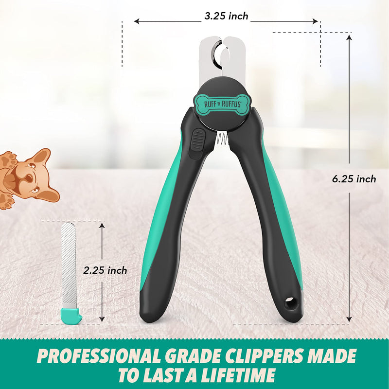 Ruff 'n Ruffus Professional-Grade Dog & Cat Pet Nail Clippers | with Safety Guard to Avoid Over-Cutting | + Free Bonus Pet Comb & Free Integrated Nail File | Great for All Pet Sizes - PawsPlanet Australia