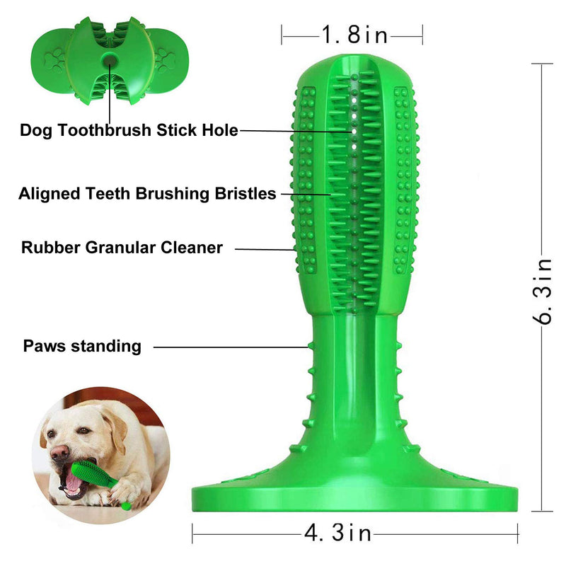 Vivi Bear Dog Toothbrush Stick Food Grade Chew Toys Peppermint Scent Puppy Feeder Dental Care Brushing Stick Interactive Toy Nontoxic Natural Rubber Bite Resistant Pet Doggy Teeth Cleaning Massager - PawsPlanet Australia