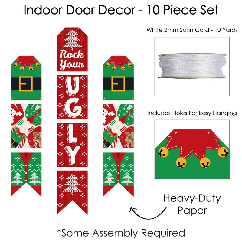 Big Dot of Happiness Ugly Sweater - Hanging Vertical Paper Door Banners - Holiday and Christmas Party Wall Decoration Kit - Indoor Door Decor - PawsPlanet Australia
