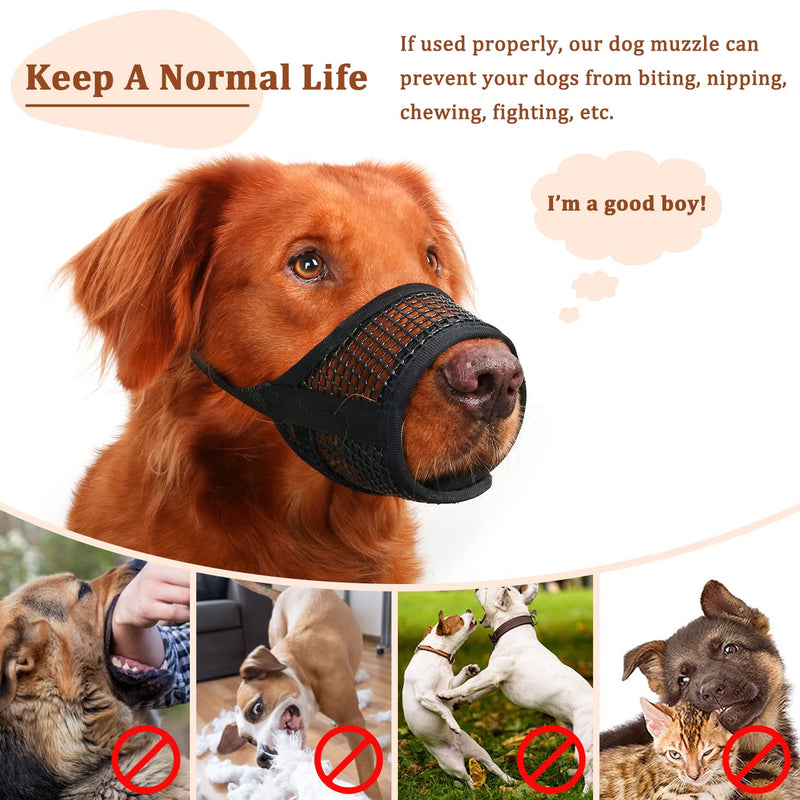 Dog Muzzle, Breathable Mesh Muzzles for Small Medium Large Dogs, Chihuahua Muzzle for Biting and Chewing, Adjustable Puppy Muzzle for Jack Russell Terrier, Dachshund, Beagle, Golden Retriever Black M: (Snout 7¬Ω"- 9¬Ω") - PawsPlanet Australia