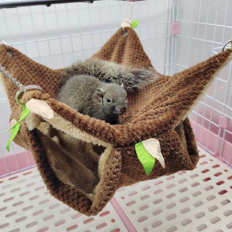 Small Animal Hammock, Hamster Hanging Bunkbed Hammock & Tunnel Warm Bed House Cage Nest Cage Hanging Tunnel and Hammock for Sugar Glider Squirrel Hamster Parrot Mice Chinchilla Flying Squirrel Rat - PawsPlanet Australia