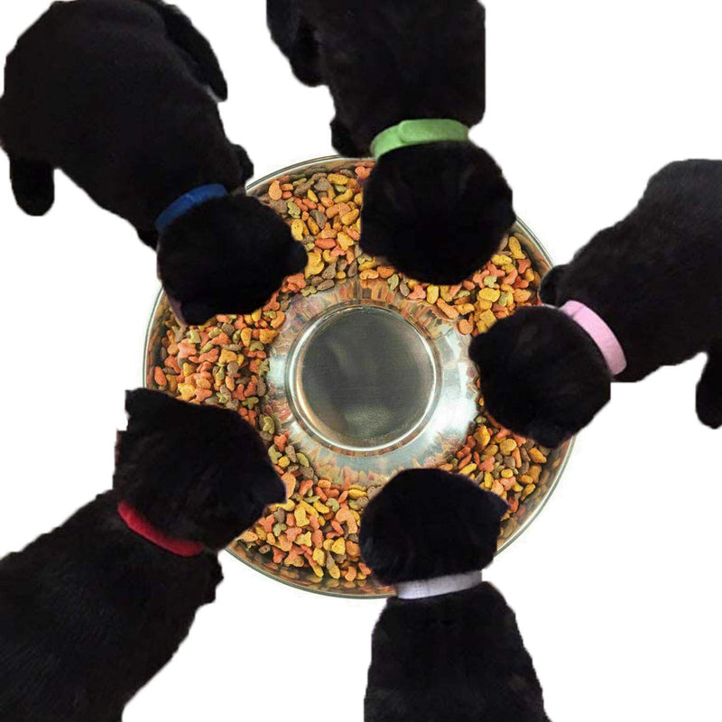 SUOXU Puppy Slow Feed Bowl, Stainless Steel Metal Dog Bowls?Puppy Weaning Bowl Puppy Dish Can be Used for Multiple Puppies to Eat Water Bowl and Dog Food Bowl at The Same Time (26cm/10.2in) S-26CM - PawsPlanet Australia