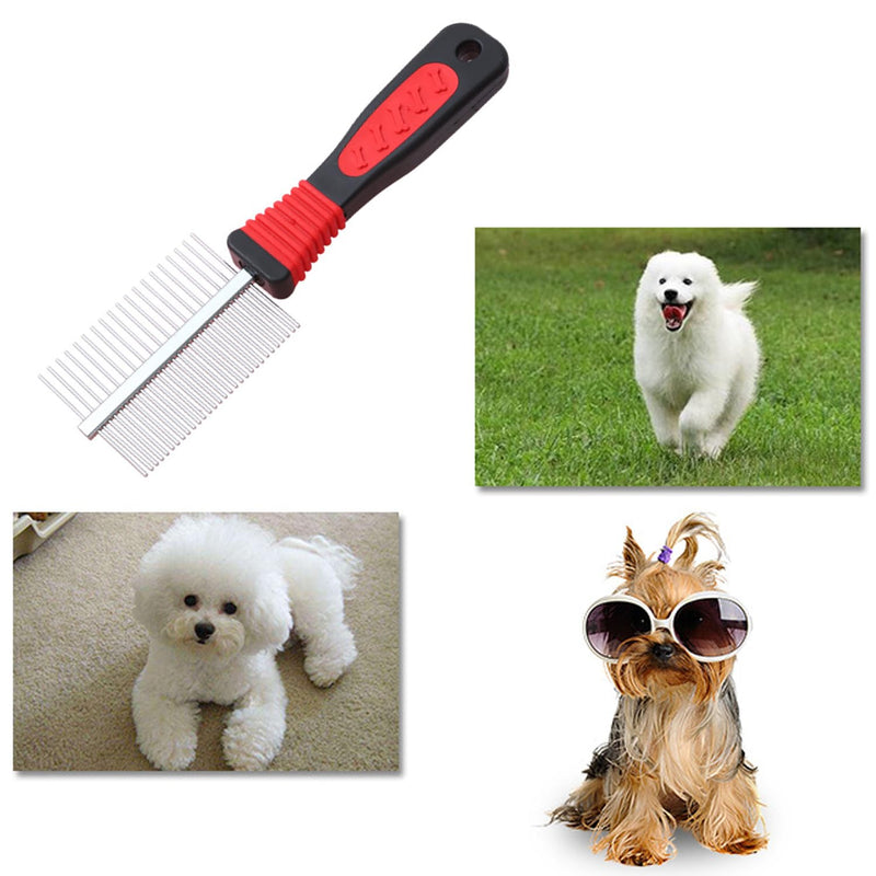 Pet Comb, Dog Grooming Comb, Cat Dog Professional Hair Removal Brush, Pet Double Sided Comb, for Small, Medium and Large Cats and Dog Combs - PawsPlanet Australia
