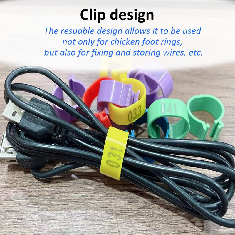 100PCS Chicken Leg Rings, Numbered Clip on Leg Rings Bird Foot Ring Bands Poultry Leg Bands Plastic Leg Clip Rings for Chick Duck Pigeon Goose(16mm) 16mm - PawsPlanet Australia