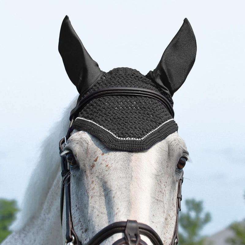 Weatherbeeta Prime Full Size Horse Ear Bonnet Black S - PawsPlanet Australia