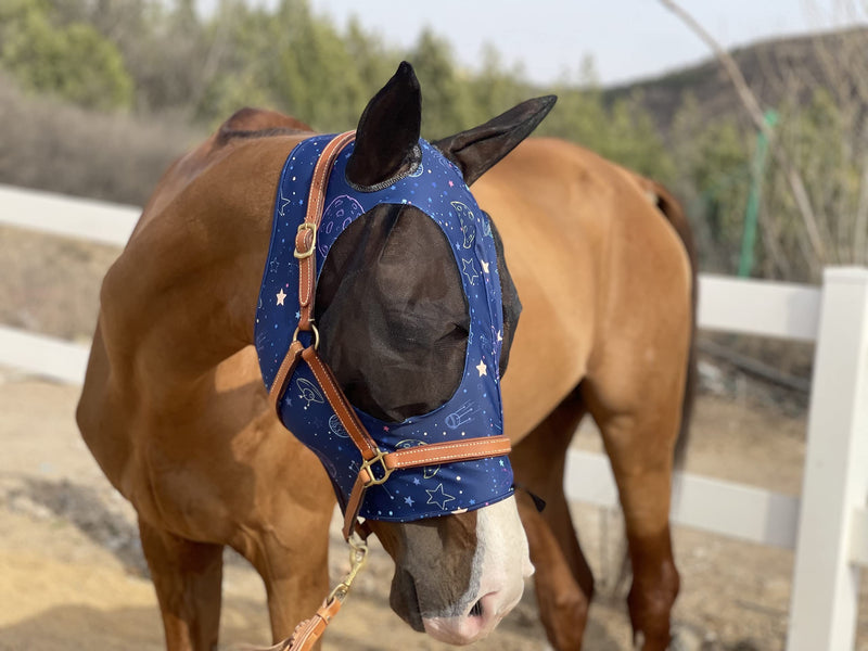 Horse Fly Mask Super Comfort Horse Fly Mask Elasticity Fly Mask with Ears We Only Make Products That Horses Like S Blue Moon - PawsPlanet Australia