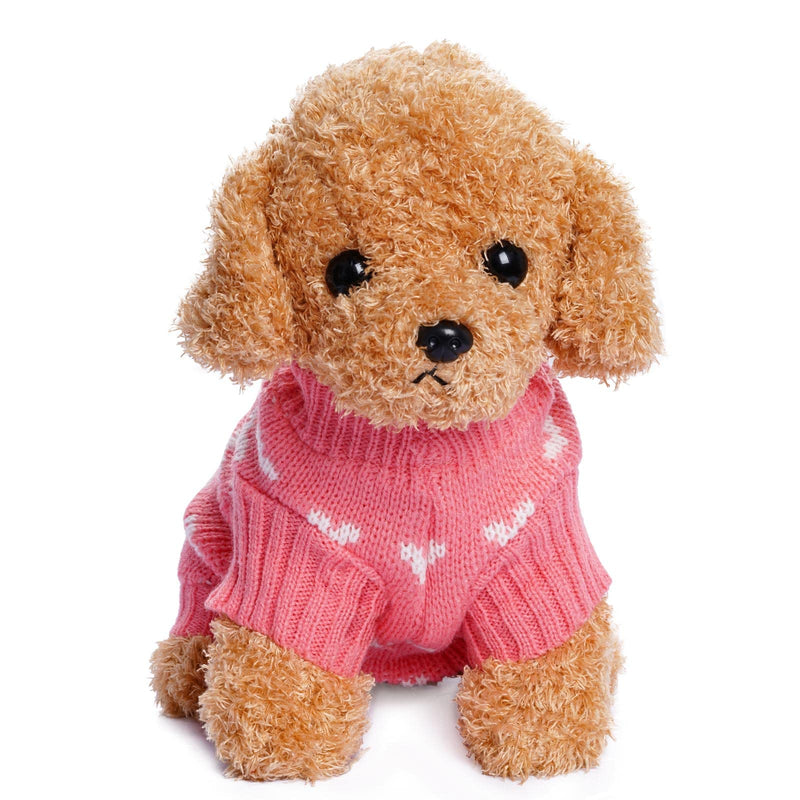 Dxhycc Dog Knitted Sweater Dog Heart Sweater Puppy Sweater Warm Soft Pet Holiday Clothes for Small Medium Cats and Dogs - PawsPlanet Australia