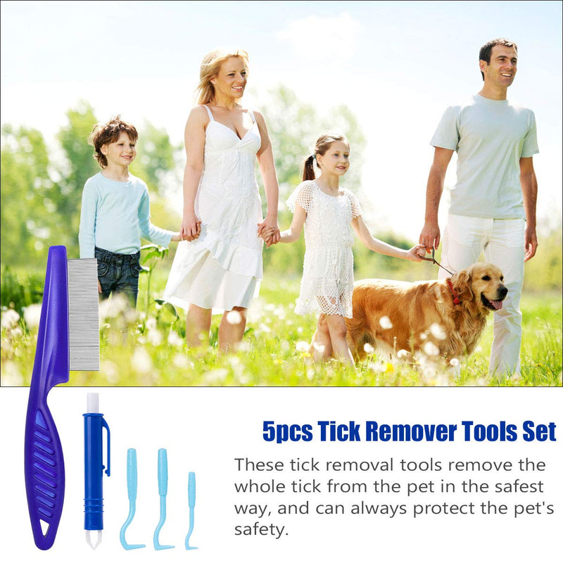 MELLIEX Tick Remover Tool Kit for Dog, Cat and Human Include 3 Pieces Plastic Ticks Hook, 1 Piece Tick Removal Pliers and Tick Comb - PawsPlanet Australia