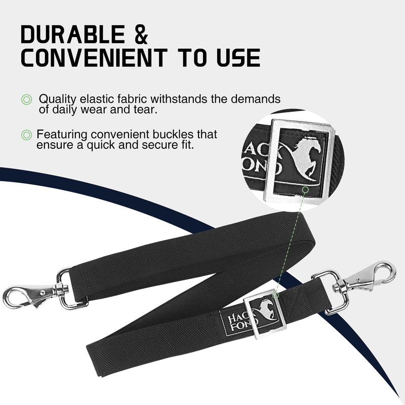 Horse Blanket Replacement 2 pcs Leg Straps, Blanket Sheet Stretchy Straps, Elastic Leg Straps with Double Swivel Snaps, Adjustable Length from 28 to 48 Inch Black - PawsPlanet Australia