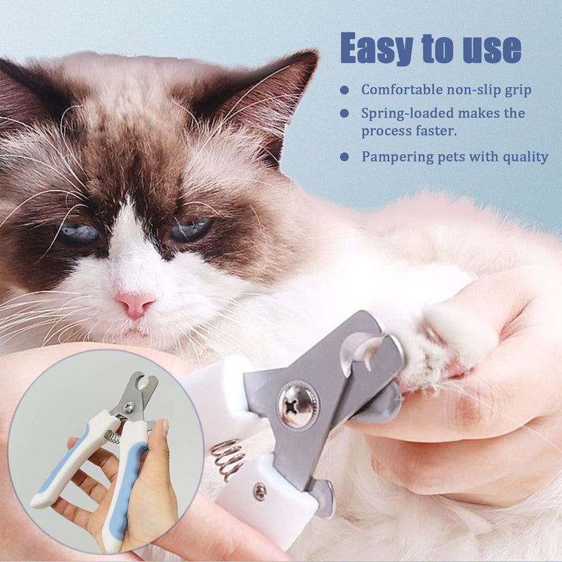 Professional claw scissors for dogs and cats - stainless steel claw pliers with nail file - high quality claw care cutter for pets - nail clippers with safety protection L - PawsPlanet Australia