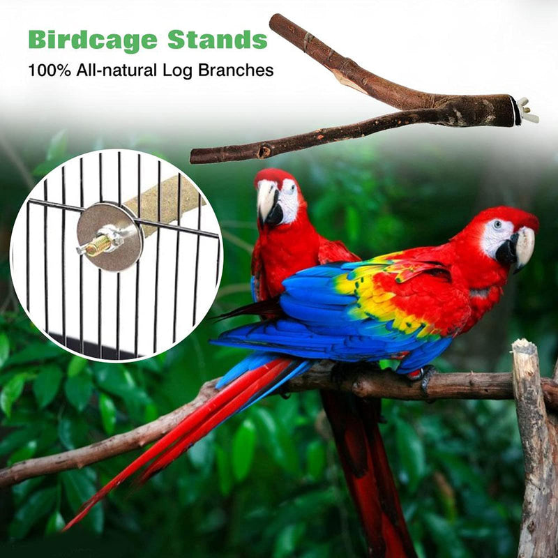 kathson Parrot Perches Birds Stand Pole Toy Natural Wood Perch Bird Cage Accessories for Parakeet, Budgies, Lovebirds（6 PCS） - PawsPlanet Australia