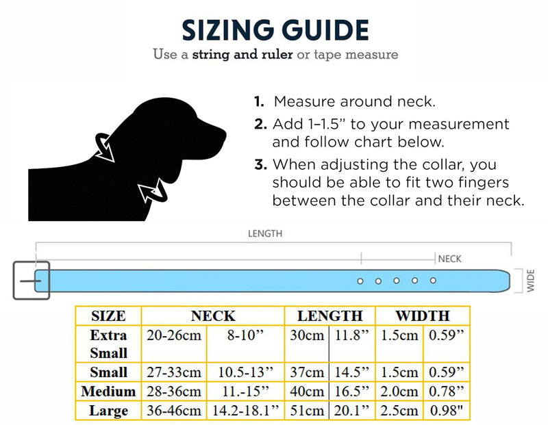 Strong Leather Dog Collar for Puppy, Cat, Kitten, Dogs - For Small, Medium & Large Pet Collars (Extra Small (20cm - 26cm Neck), Baby Blue) Extra Small (20cm - 26cm Neck) - PawsPlanet Australia