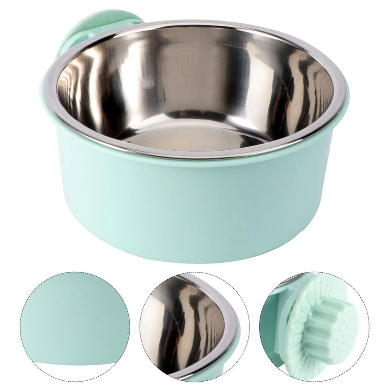 Balacoo Dog Crate Hanging Bowls Removeable Stainless Steel Portable Pet Water Dispenser Feeder Kennel Coop Cups for Pets Puppy Bird - Green (Middle Size) - PawsPlanet Australia