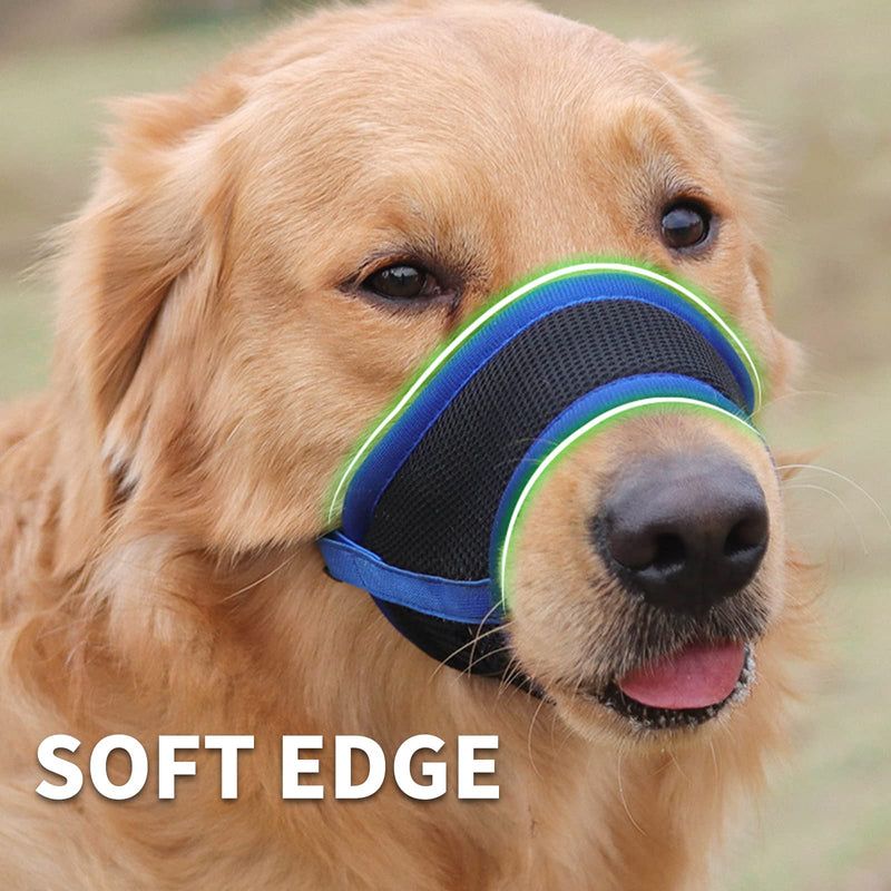 XIXKOLYU Dog Muzzle, Breathable Soft Muzzle for Large Dogs, Anti-Bite Barking, Chewing, No Barking, Air Mesh Dog Muzzle with Reflective and Adjustable, S Code - PawsPlanet Australia