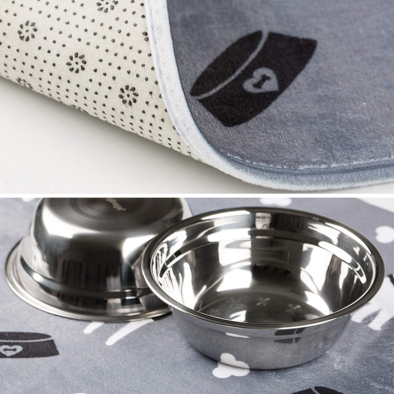 Yangbaga Elevated Dog Bowls, Raised Dog Feeding Bowls with Elevated Pet Bowl Stand, Come with Dog Mat Anti-Slip Feet for The Stand and Noise Preventing Bulges for Bowls(17.6 * 9.2 * 12in) 17.6 * 9.2 * 12in - PawsPlanet Australia