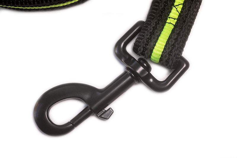 The Petcare Factory 7.5 metre, 2.5 cm Polyester Long Line Training Lead with Rubber Non-Slip Thread (Black/Neon Green) Black/Neon Green - PawsPlanet Australia