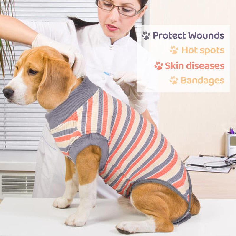 Recovery suit for dogs, castration wound protection suits, puppies dog bodysuit after surgery, post-operative protective clothing, wounds, anti-licking, e-collar alternative after operations (red, XS) red - PawsPlanet Australia