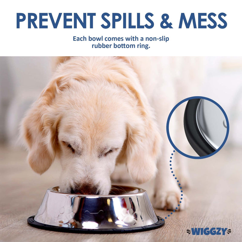 Wiggzy Dog Bowls, Stainless Steel Dog Bowl, Pet Bowl, Slow Feeding Dog Bowl, Dog Food Bowl, Dog Bowls Medium, Large Dog Bowls, Dog Bowls for Small Dogs, Puppy Bowls, Non Slip Dog Bowls (Medium) - PawsPlanet Australia