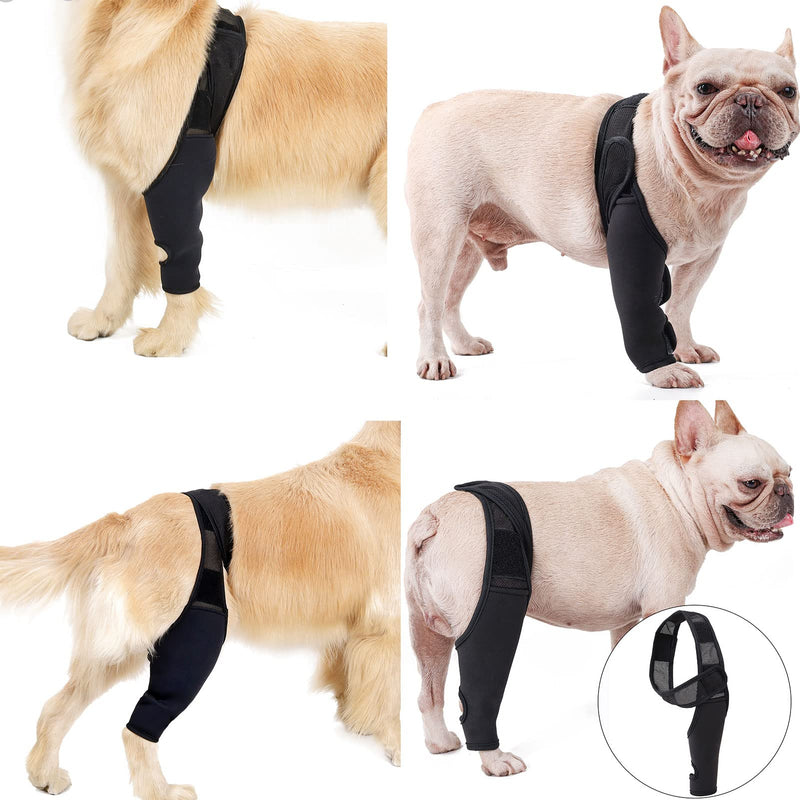 Komate Pet Dog Leg Support Brace Canine Front Back Hind Leg Wrap Elbow Brace Protector Dog Knee Hock Joint Leg Sleeve Recovery Sleeve Protection Loss of Stability Arthritis Relieve Pain Black (XS) XS - PawsPlanet Australia