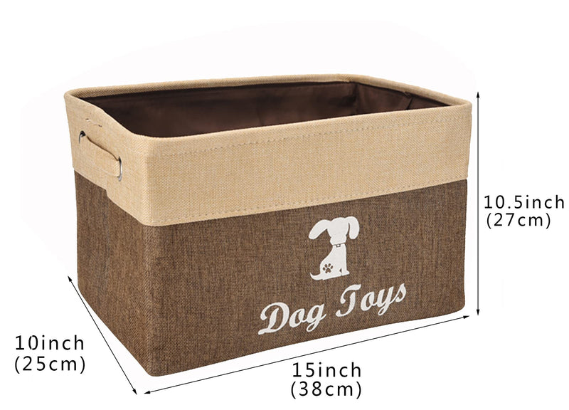 Geyecete Linen Storage Basket Bin Chest Organizer - Perfect for Organizing Dog Toys Storage, Dog Shirts, Dog Coats, Dog Toys, Dog Clothing, Dog Dresses, Gift Baskets -Brown Brown - PawsPlanet Australia