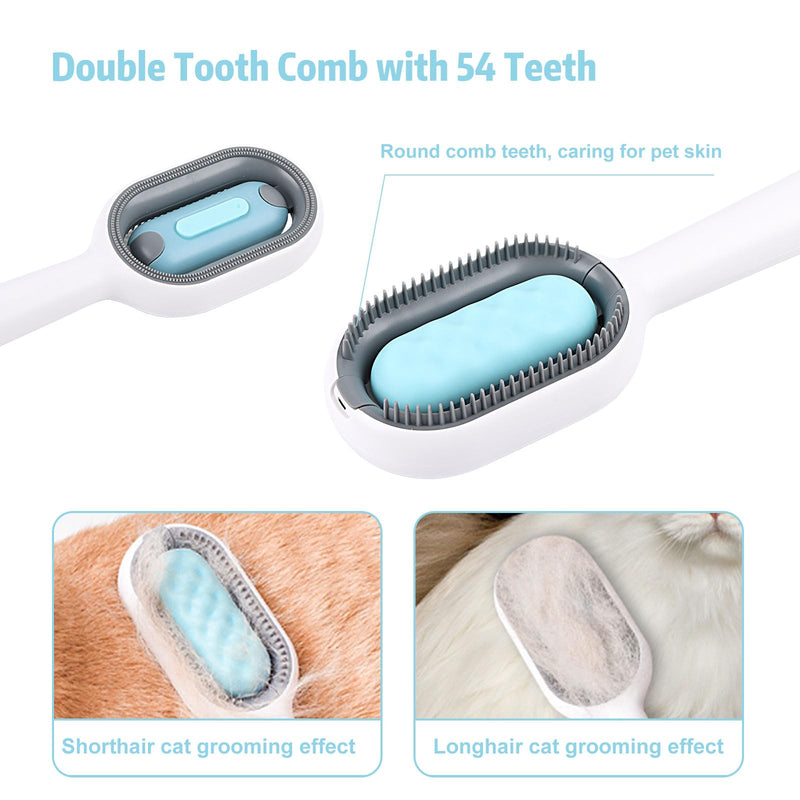 Pack of 2 Cat Brush with Water, Pet Hair Cleaning Brush, Pet Hair Removal Comb with Water Tank, Portable Multifunctional Hair Remover Pet Brush - PawsPlanet Australia