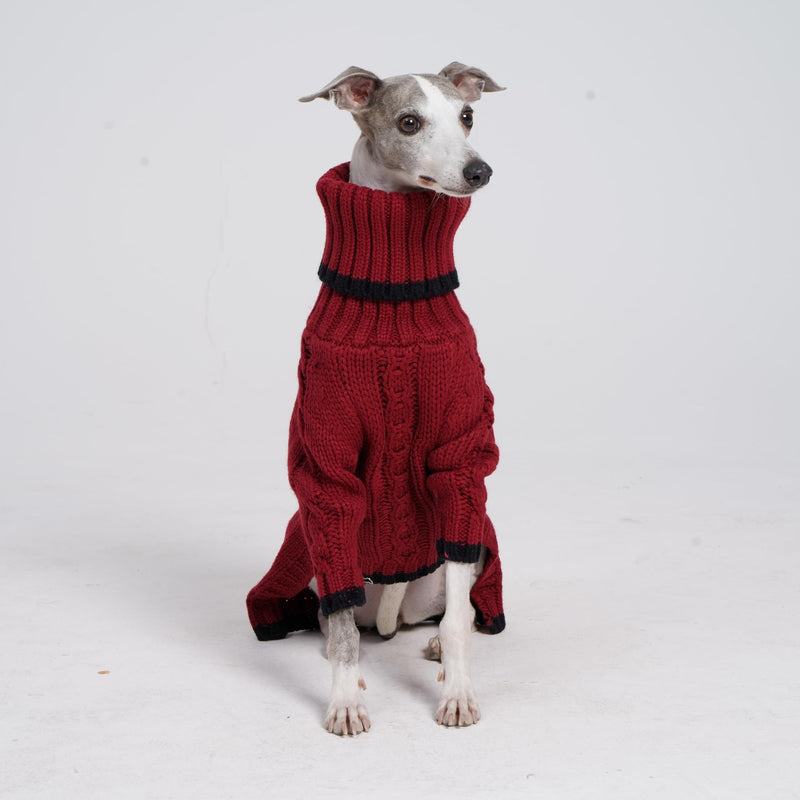 ESCCBOO Italian Greyhound Clothes, Warm Sweater for Whippets, Dog Onesie, Two-Legged Turtleneck Warm Sweater for Small Medium Dogs (Medium, Red) - PawsPlanet Australia