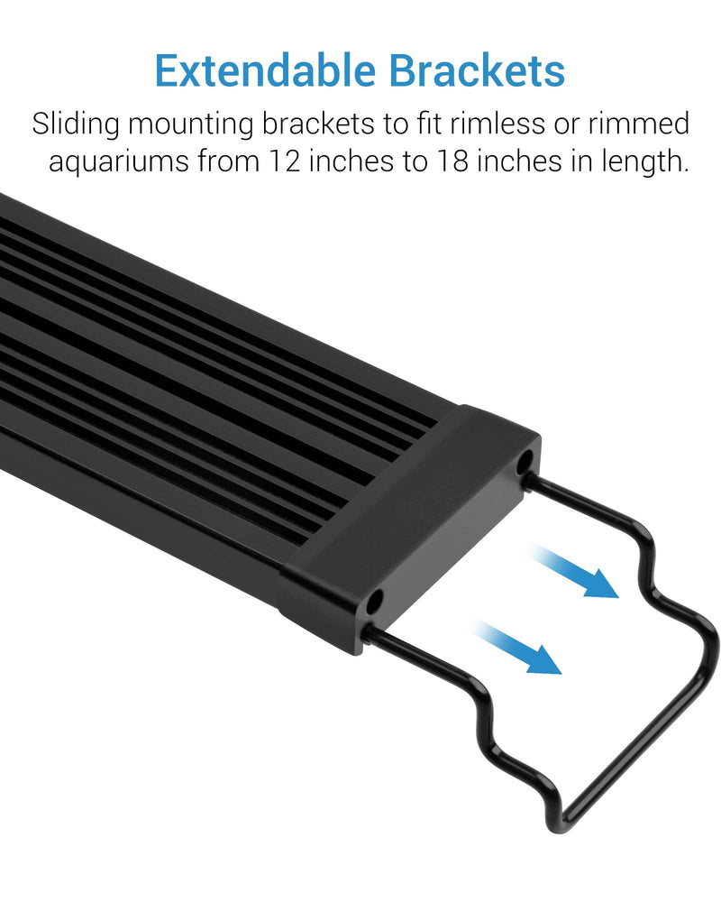 NICREW SkyLED Plus Aquarium Light for Planted Tanks, Full Spectrum Freshwater Fish Tank Light, Light Brightness and Spectrum Adjustable with External Controller, 12-18 Inches, 11 Watts 12 - 18 in - PawsPlanet Australia