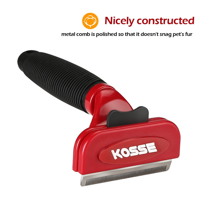 Kosse Professional Pet Deshedding Tool with Fur Ejector, Grooming Brush Effectively Reduces Shedding by up to 90%, Grooming Comb for Cats and Dogs –Medium - PawsPlanet Australia