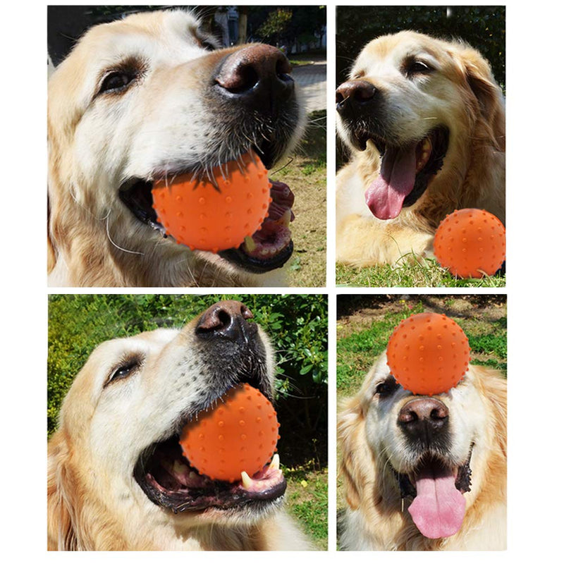 Vivifying Dog Ball on a Rope, 2 Pack Natural Interactive Rubber Ball for Fetch, Catch, Throw and Tug of War (Orange + Yellow) Orange + Yellow - PawsPlanet Australia