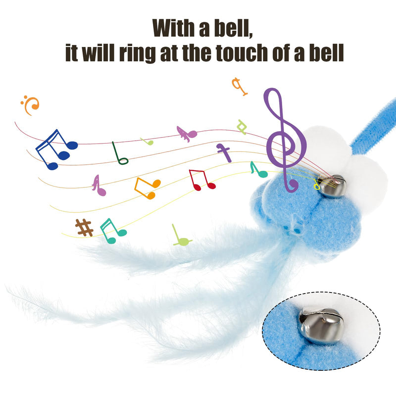Bestomrogh Pack of 4 Cat Toys Self-Employment Hanging Door Frames, Adjustable Ball Teaser Toy with Bell, Cat Interactive Toy for Indoor Kitten Chase - PawsPlanet Australia