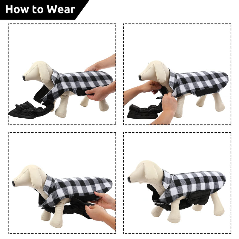 MIGOHI Dog Jackets for Winter Windproof Reversible Dog Coat for Cold Weather British Style Plaid Warm Dog Vest for Small Medium Large Dogs X-Small Black - PawsPlanet Australia