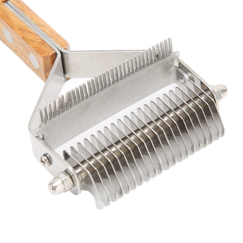 Alvinlite Pet Grooming Brush Undercoat Rake for Deshedding 2 in 1 Dematting Comb Grooming Rake Brush for Dog and Cat Deshedding Brush Pet Grooming Tool for Long Medium Hair - PawsPlanet Australia