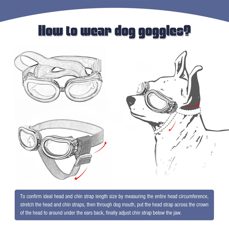 Namsan Small Dog Goggles Puppy Sunglasses UV Resistant Waterproof Snowproof Glasses for Doggy, Cat Black - PawsPlanet Australia