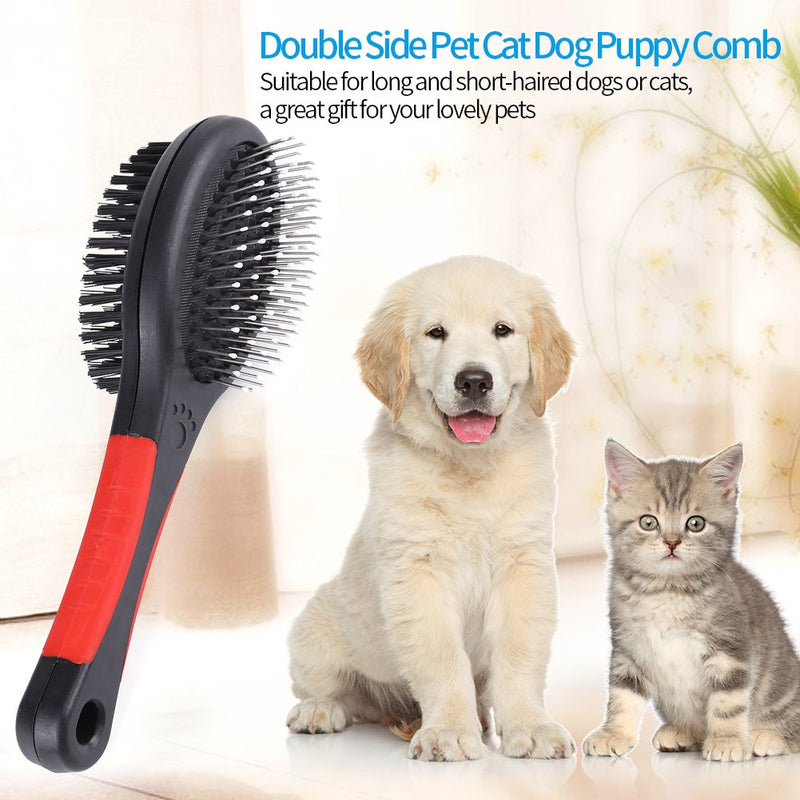 ViaGasaFamido Pet Brush, 2 Sided Pet Grooming Brush Cat Brush Dog Grooming Massage Comb Pet Grooming Tools for Dogs Cats Cleaning Loose Fur Dirt(M) M - PawsPlanet Australia