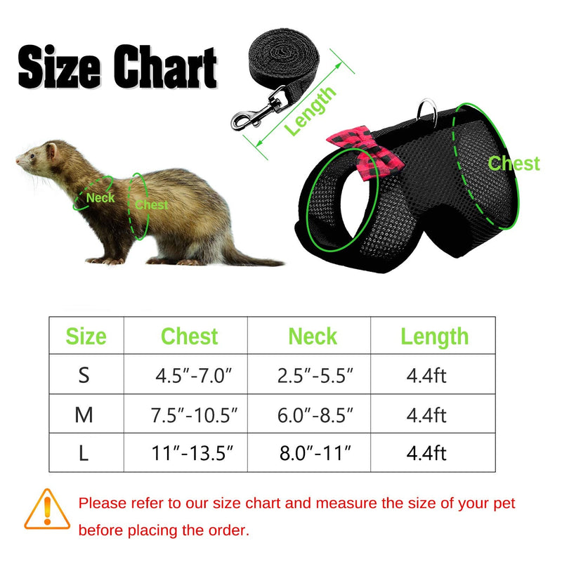 Rypet Small Animal Harness and Leash - Soft Mesh Small Pet Harness with Safe Bell, No Pull Comfort Padded Vest for Small Pet Small (Pack of 1) Black - PawsPlanet Australia