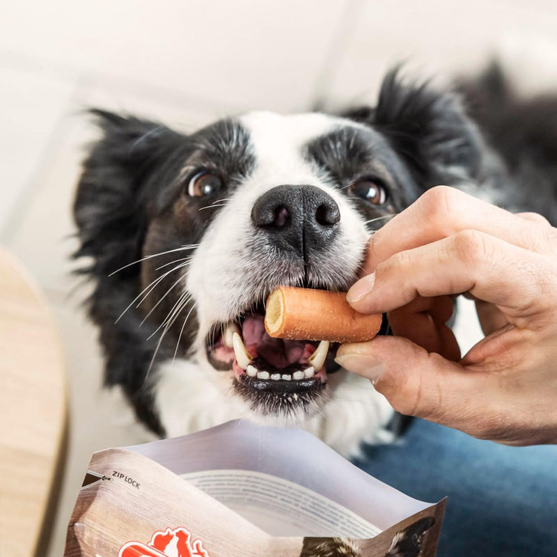 8in1 Flavors Crunchy Rolls dog snacks - crunchy treats for dogs with chicken breast, duck breast or beef, 85 g bag - PawsPlanet Australia