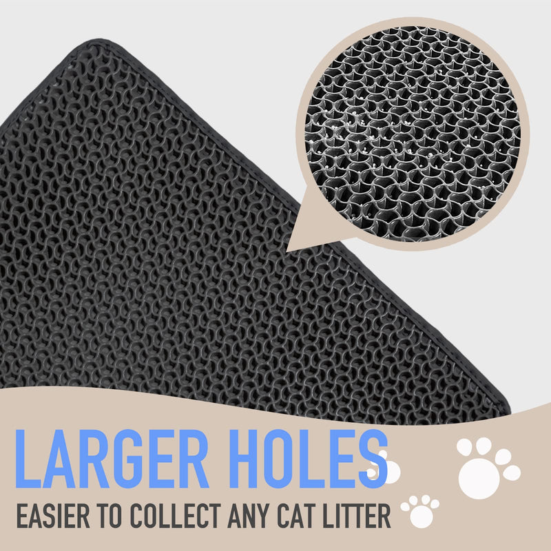 Shekkam Cat Litter Mat: 29.5 x 23.6'' with Double-Layer, No Phthalate, Urine Proof & Waterproof, Larger Holes Kitty Litter Mat, Litter Trapping Mat for Cat Litter Box diamond - PawsPlanet Australia