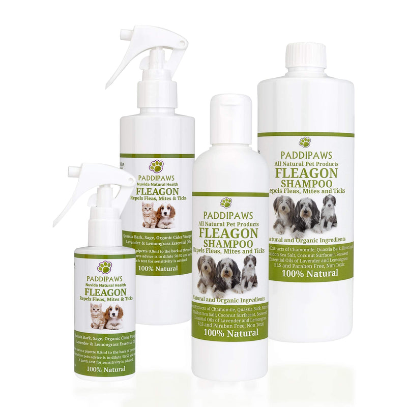 100% Natural Flea Shampoo - Antibacterial - Anti Fungal Shampoo - Natural Control and Prevention from Fleas and other Parasites - Safe Chemical Free Natural Flea Away Shampoo - 250ml - PawsPlanet Australia