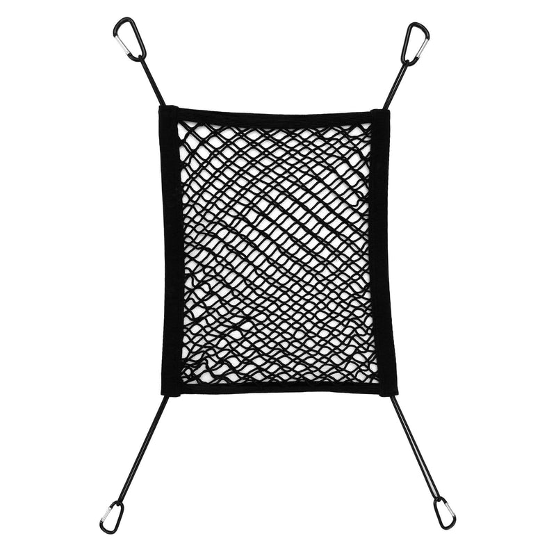 rabbitgoo Dog Car Net Barrier,13.98" × 15.55", Metal Hooks & Stretchable Mesh Obstacle, Back Seat Net Organizer, Design for Pet Disturb Stopper & Storage Pouch, Drive Safely with Children & Pets - PawsPlanet Australia