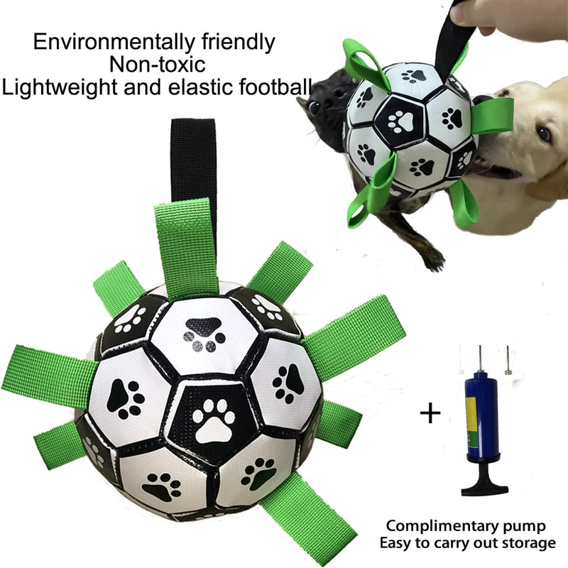 Interactive Soccer Ball Toy with Grab Tabs,Dog Birthday Gift,Jolly Ball for Dog,Durable Puppy Toy for Tug of War,Water Ball for Small&Medium Dog,Indoor Outdoor Dog Football,Training Dog Ball,pet Ball Interactive Dog Soccer Ball(1PACK) - PawsPlanet Australia