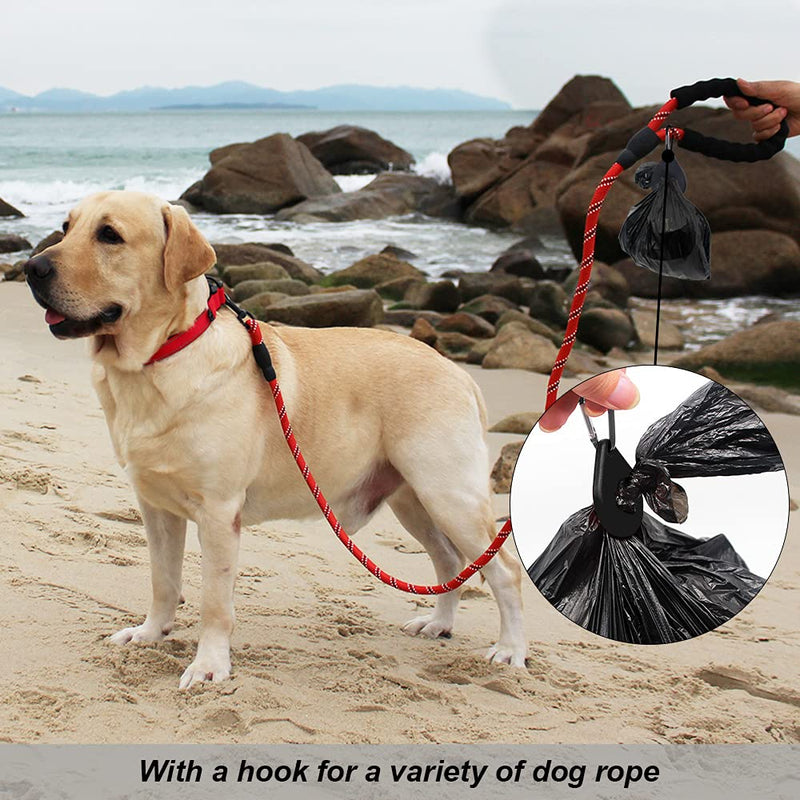 4 Pieces Leash Waste Carrier Holder, Dog Poop Bag Holder with 2pcs Hook, Waste Bag Carrier Holder for Leash Bicycle, Doggy Leash Bag Carrier black - PawsPlanet Australia