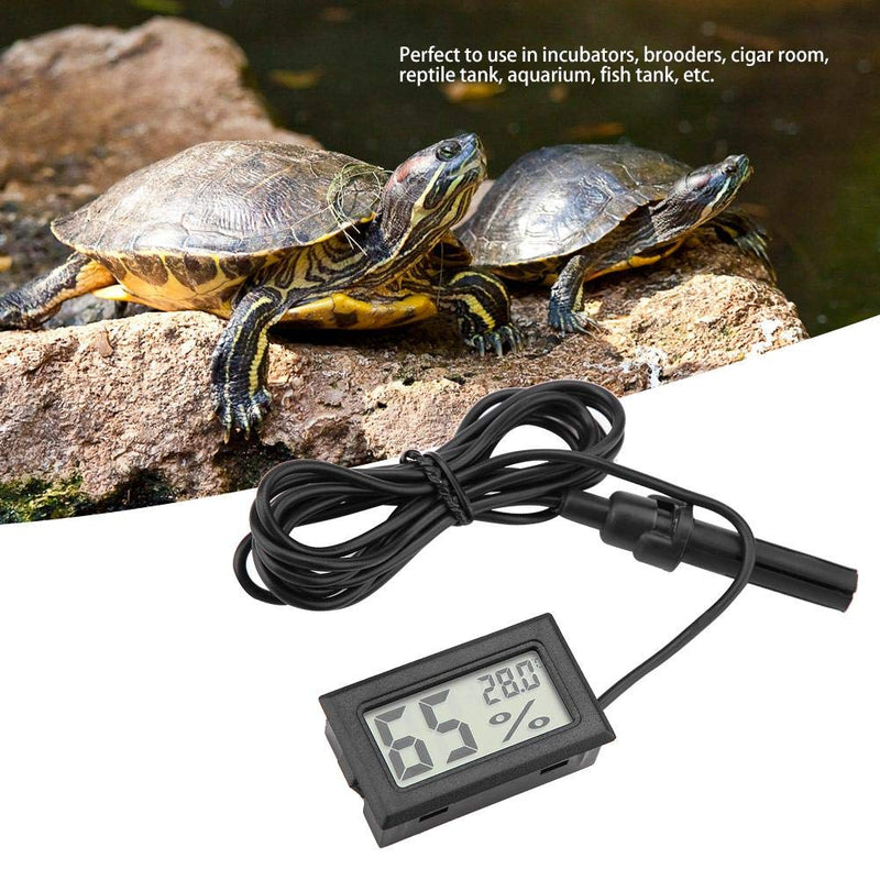 HEEPDD Digital Thermometer Hygrometer, Embedded Mini Temperature Humidity Meter with External Probe for Reptile Incubator Aquarium Poultry Office - PawsPlanet Australia