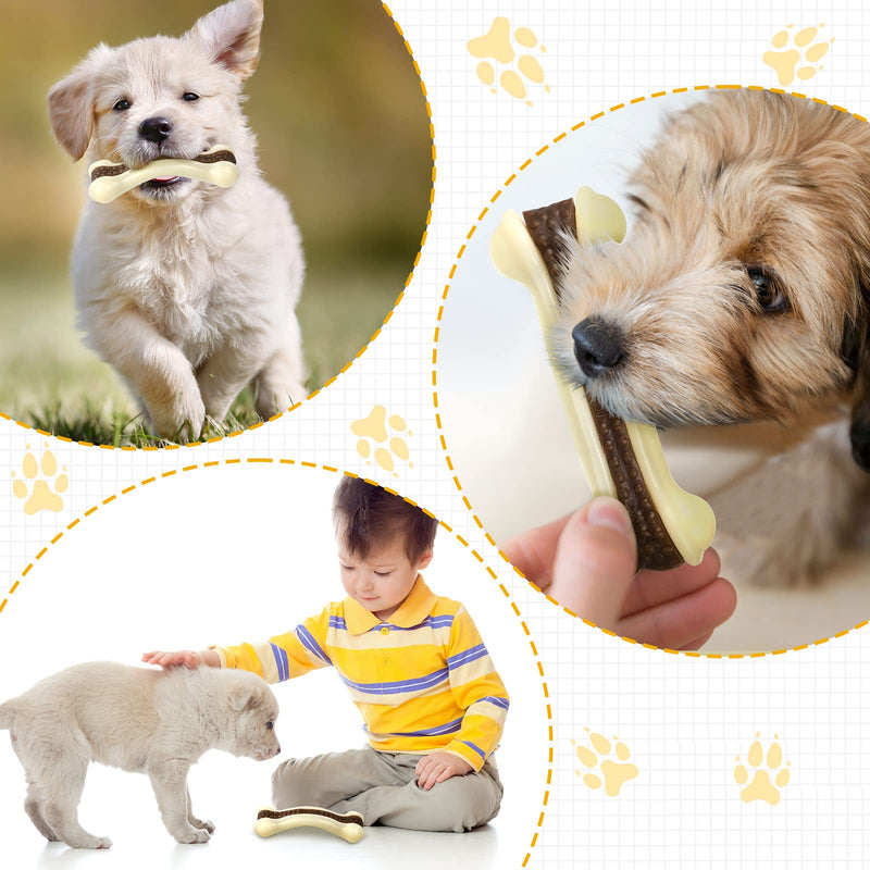 Sosation 4 Pieces Dog Chew Toys for Aggressive Chewers, Beef Flavor Dog Chew Bones Nylon Dog Toys Indestructible Dog Teething Toys Dog Bone Toys for Medium Large Dogs - PawsPlanet Australia